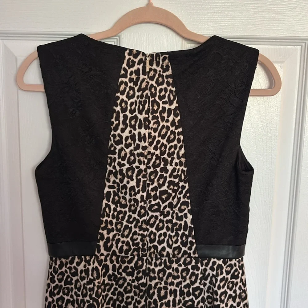Lace and Leopard Print Pencil Dress - Picture 8 of 8